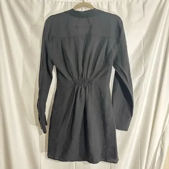 ZARA Women’s Black Wrap Mini Dress – Size S – Elegant V-Neck Silhouette - Picture 3 of 5